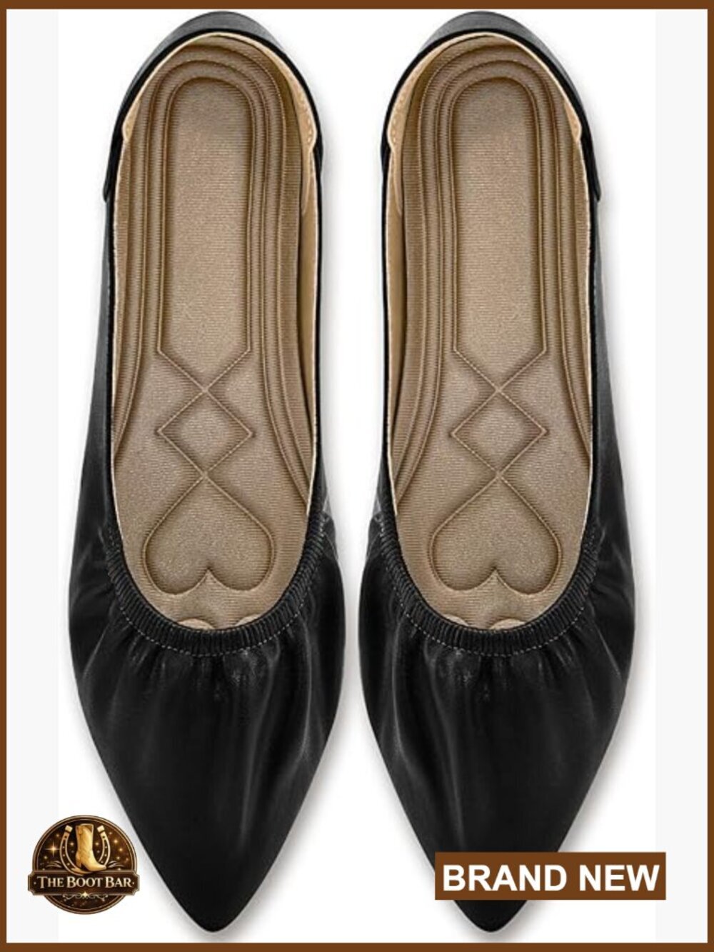 Elegant Pointed Toe Ballet Flats for Women - Soft Comfort Walking Work Shoes
